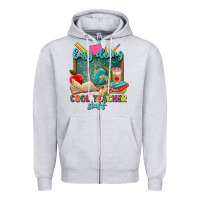 Heather Grey busy doing cool teacher stuff Zipper Hoodie - Zillion Design Studio
