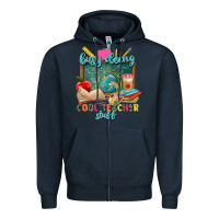 Navy busy doing cool teacher stuff Zipper Hoodie - Zillion Design Studio