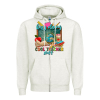 Oatmeal Heather busy doing cool teacher stuff Zipper Hoodie - Zillion Design Studio