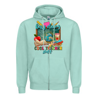 Seafoam busy doing cool teacher stuff Zipper Hoodie - Zillion Design Studio