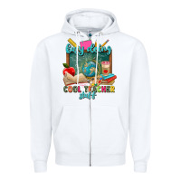 White busy doing cool teacher stuff Zipper Hoodie - Zillion Design Studio