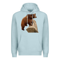 Blue Mist California Grizzly Bear Premium Hoodie - RanaPortraitStore