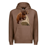 Chestnut California Grizzly Bear Premium Hoodie - RanaPortraitStore