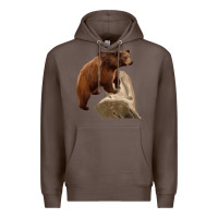 Coffee California Grizzly Bear Premium Hoodie - RanaPortraitStore