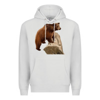 Dove Grey California Grizzly Bear Premium Hoodie - RanaPortraitStore