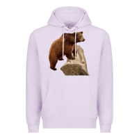 Lilac California Grizzly Bear Premium Hoodie - RanaPortraitStore