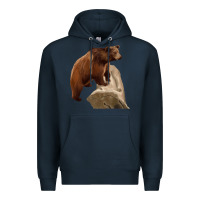 Navy California Grizzly Bear Premium Hoodie - RanaPortraitStore