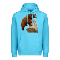 Ocean Blue California Grizzly Bear Premium Hoodie - RanaPortraitStore