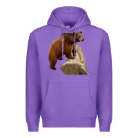 Purple California Grizzly Bear Premium Hoodie - RanaPortraitStore