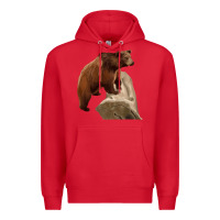 Red California Grizzly Bear Premium Hoodie - RanaPortraitStore
