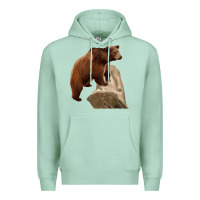 Seafoam California Grizzly Bear Premium Hoodie - RanaPortraitStore