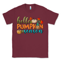 Burgundy hello pumpkin season Classic Tee - BundleAndBundleShop