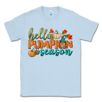 Dusty Blue hello pumpkin season Classic Tee - BundleAndBundleShop