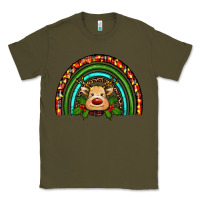 Army Green reindeer rainbow christmas Classic Tee - RanaPortraitStore