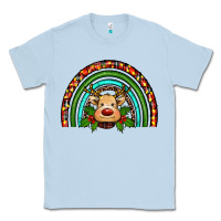 Dusty Blue reindeer rainbow christmas Classic Tee - RanaPortraitStore