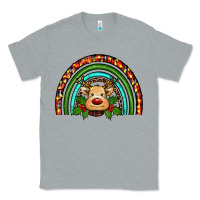 Heather Grey reindeer rainbow christmas Classic Tee - RanaPortraitStore