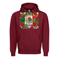 Burgundy mexican flag Zipper Hoodie - CTS Tumbler Store