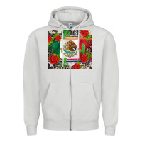 Dove Grey mexican flag Zipper Hoodie - CTS Tumbler Store