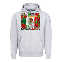 Heather Grey mexican flag Zipper Hoodie - CTS Tumbler Store