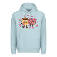 Blue Mist valentines  day conchas and cafecito Premium Hoodie - MaliasSmallBusiness