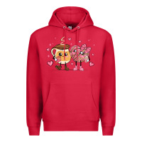Cardinal valentines  day conchas and cafecito Premium Hoodie - MaliasSmallBusiness