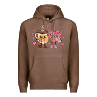 Chestnut valentines  day conchas and cafecito Premium Hoodie - MaliasSmallBusiness