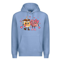 Colony Blue valentines  day conchas and cafecito Premium Hoodie - MaliasSmallBusiness