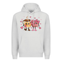 Dove Grey valentines  day conchas and cafecito Premium Hoodie - MaliasSmallBusiness