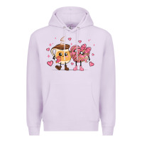Lilac valentines  day conchas and cafecito Premium Hoodie - MaliasSmallBusiness