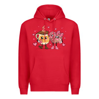 Red valentines  day conchas and cafecito Premium Hoodie - MaliasSmallBusiness