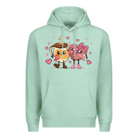 Seafoam valentines  day conchas and cafecito Premium Hoodie - MaliasSmallBusiness