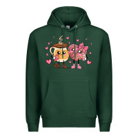 Sports Green valentines  day conchas and cafecito Premium Hoodie - MaliasSmallBusiness
