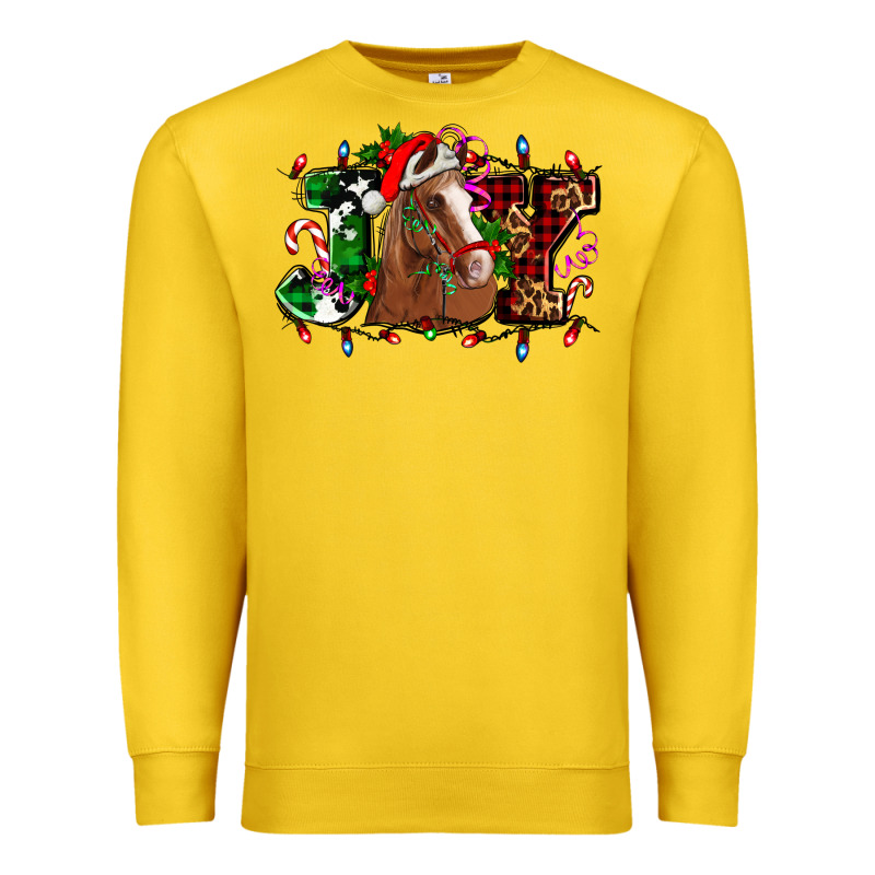 Joy And Horse Christmas Premium Sweatshirt by AdoDesignShop | Teevron