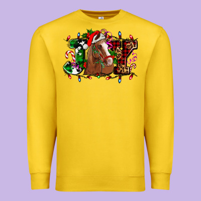 Joy And Horse Christmas Premium Sweatshirt Designed By Adodesignshop