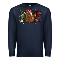 Navy joy and horse Christmas Premium Sweatshirt - AdoDesignShop