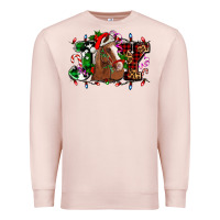 Pale Pink joy and horse Christmas Premium Sweatshirt - AdoDesignShop