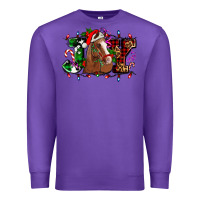 Purple joy and horse Christmas Premium Sweatshirt - AdoDesignShop