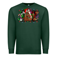 Sports Green joy and horse Christmas Premium Sweatshirt - AdoDesignShop