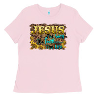Bubblegum Pink jesus the way the truth the life Ladies Tee - BarkalooDesign