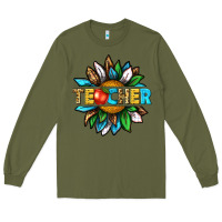 Army Green teacher sunflower tbw Long Sleeve Tee - texasbilliewilder