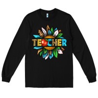 Black teacher sunflower tbw Long Sleeve Tee - texasbilliewilder