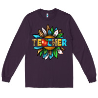 Plum teacher sunflower tbw Long Sleeve Tee - texasbilliewilder