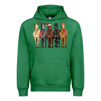 Emerald horses with christmas Urban Hoodie - MaliasSmallBusiness