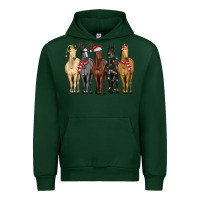 Forest Green horses with christmas Urban Hoodie - MaliasSmallBusiness
