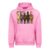 Fuchsia Pink horses with christmas Urban Hoodie - MaliasSmallBusiness