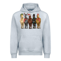 Heather Grey horses with christmas Urban Hoodie - MaliasSmallBusiness