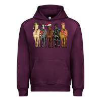 Mauve Wine horses with christmas Urban Hoodie - MaliasSmallBusiness