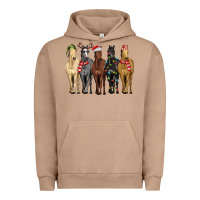 Pigment Burro horses with christmas Urban Hoodie - MaliasSmallBusiness