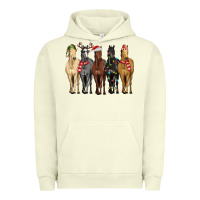 Pigment Pistachio horses with christmas Urban Hoodie - MaliasSmallBusiness