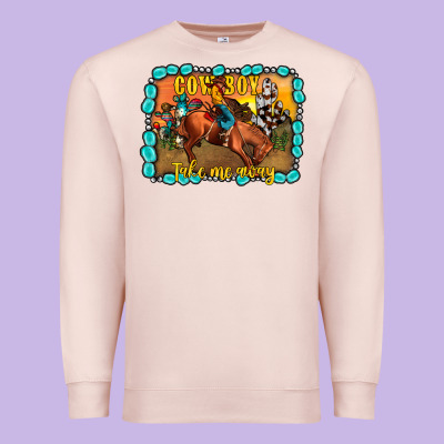 Cowboy Take Me Away Premium Sweatshirt Designed By Jahusdesignshop